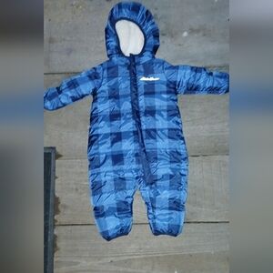 Navy Blue Eddie Bauer Fleece Lined Hooded Puffer INFANT 0/3Months Baby
